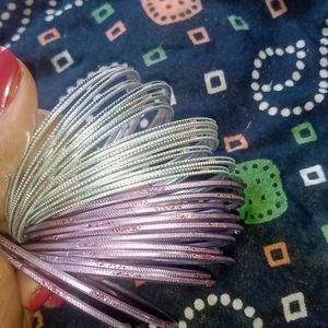 Silver & Lavendar Bangles