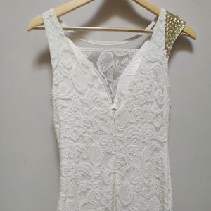 White Lacework Maxi Dress