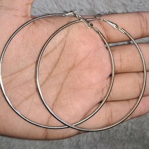 Big Silver Hoop Earrings