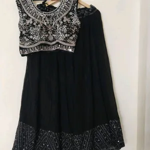 Black Georgette Lehnga With Heavy Blouse