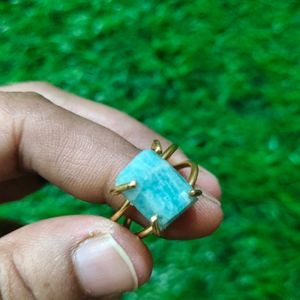 Amazonite Raw Uncut Stone Finger Ring