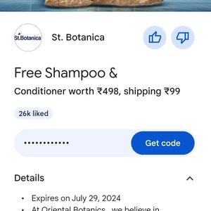 St Botanica Shampoo Voucher