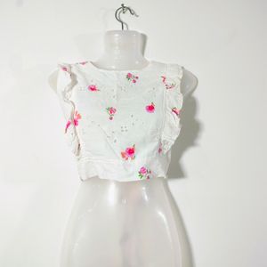 White Printed Top (Women's)