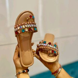 Rahinestone Beaded Designer Tpr Shoes