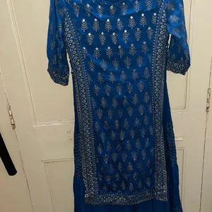 Blue Anarkali Gown Dress