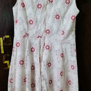 One Piece White With Red Flowers