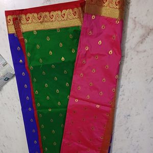Used Multi Color Pattu Saree