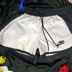 Nike white black logo running/ gym shorts