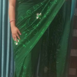 Chiffon Saree With Chamki Work