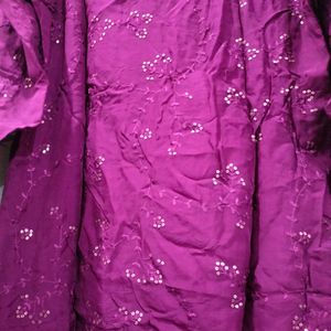 Purple Organza Kurta