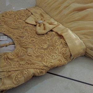 Golden color elegant frock for 8 -10 years Old Kid