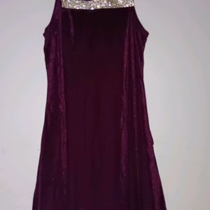 Lowest Price 💥Purple New Velvet One Piece Gown💜