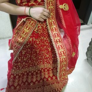 Cherry red lehenga