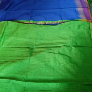 Green Saree Blue Pallu