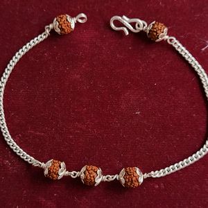 Silver Rudraksh Trendy Rakhi / Bracelet