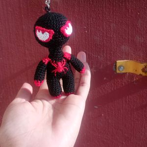 Crochet Handmade Spiderman Keychain