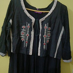 Long Kurta Set With Jacket