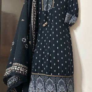 Black Anarkali Suit Set