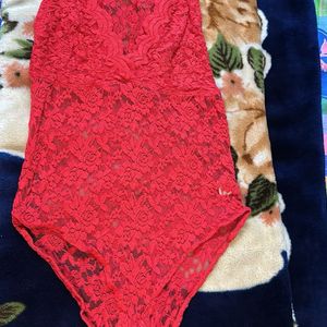 Red Lace Bodysuit