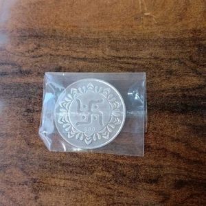 Laxmi Ganesh Pooja Coin Pure Silver 999