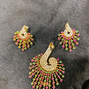 Trendy Pendent Set With Earrings