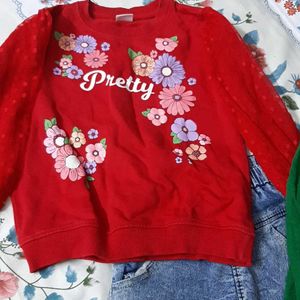 Kids Girl Sweatshirt And Jeans Combo