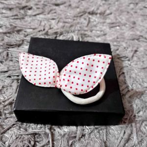 White Yellow Red Polka Dot Hair Tie 3 Pcs