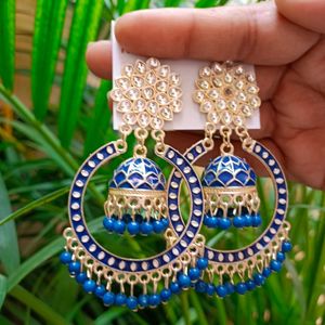 Meenakari Hoop Jhumka Earing