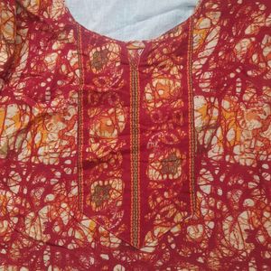 Cotton Kurta With Chiffon Dupatta