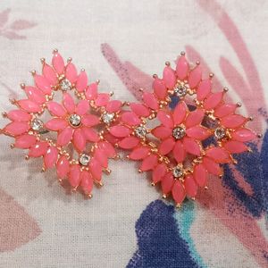 Pink Colour Earrings Set