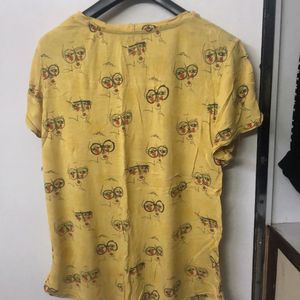 Madame Yellow Printed Tshirt