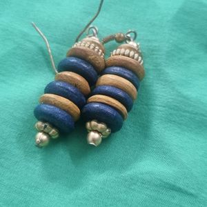 Multicolored Wooden Beaded Earrings