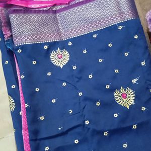 Satin Silk Saree_wedding Wear_festive Wear