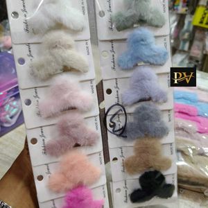 T Shaped Fur Hair Clips