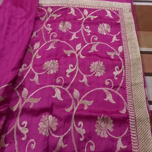 New Designer Embroidery Saree With Stiched Blouse