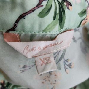 Mint Green Floral Print Shirt (Women's)