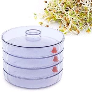 🆕 PLASTIC 4 COMPARTMENT SPROUT MAKER, WHITE