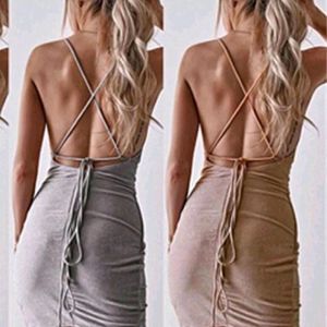 CHAMPANGE BACKLESS DRESS