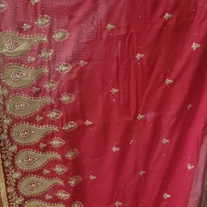 New Wedding Saree With Attached Blouse