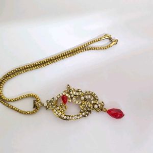 DIWALI OFFER Diamond and pearl Necklace RED💗😍❤️❤