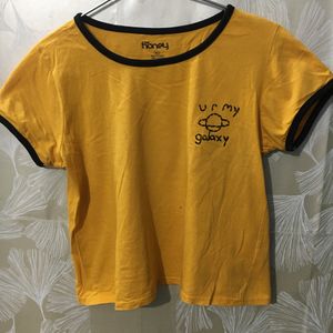 Yellow Crop T Shirt