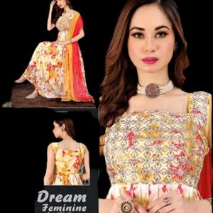 Designer Ethnic Partywear Gown And Dupatta