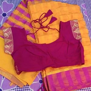 Yellow saree With Blouse