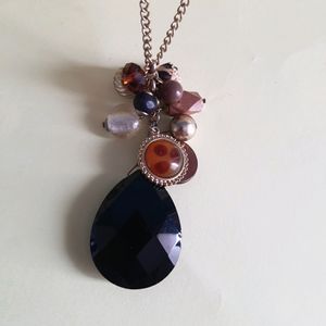 Black Cluster Pendant Necklace