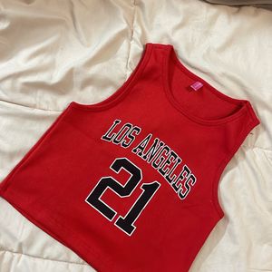 Red Los Angeles Crop Top