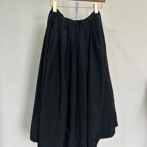 Pure Black Midi Skirt