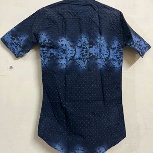 Printed Half Blue Shirt