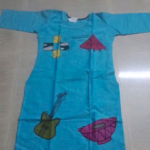 Sky Blu Cotton Kurti