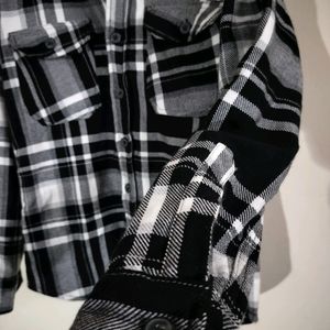 Checks Mens Flannel Shirt /Jacket , Full Sleeves