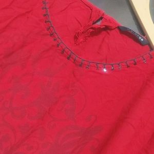 Red Cotton Top For Girl Or Woman 38 Bust